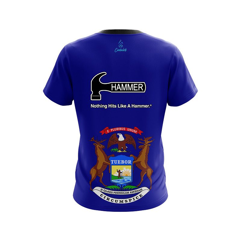 Hammer Michigan Flag CoolWick Bowling Jersey - Image 2