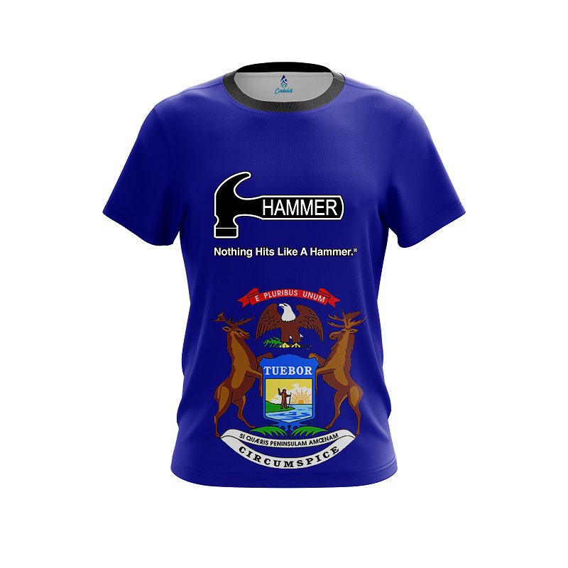 Hammer Michigan Flag CoolWick Bowling Jersey