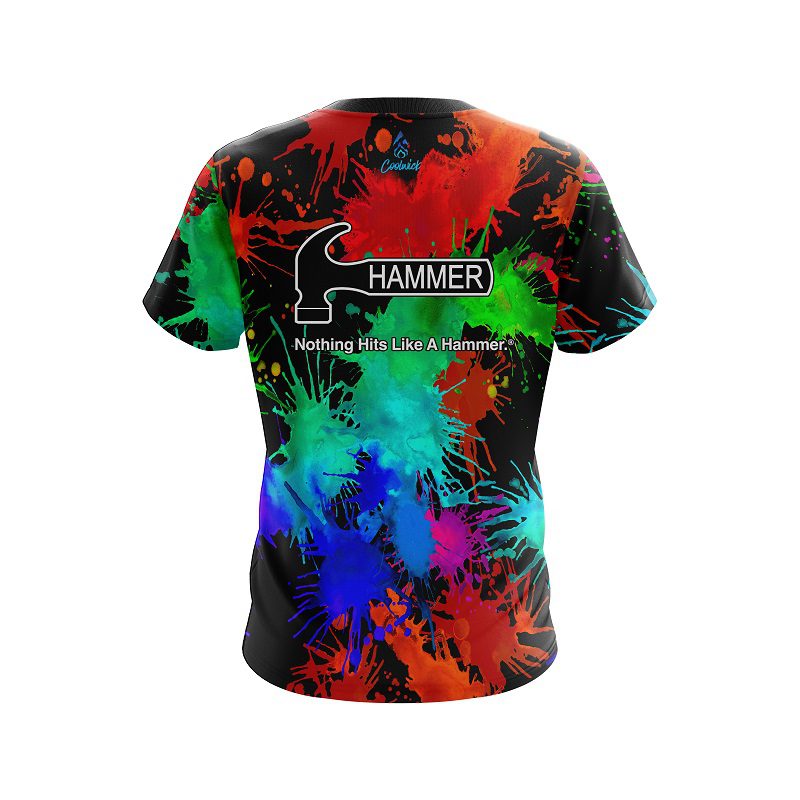 Hammer Paint Splatter CoolWick Bowling Jersey - Image 2
