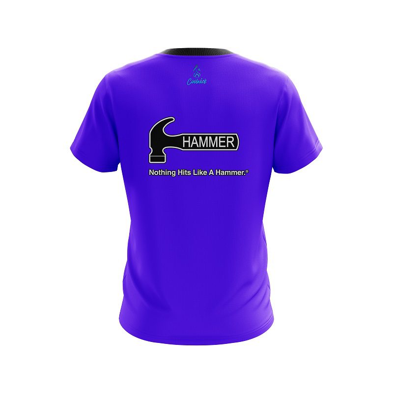 Hammer Plain Purple CoolWick Bowling Jersey - Image 2