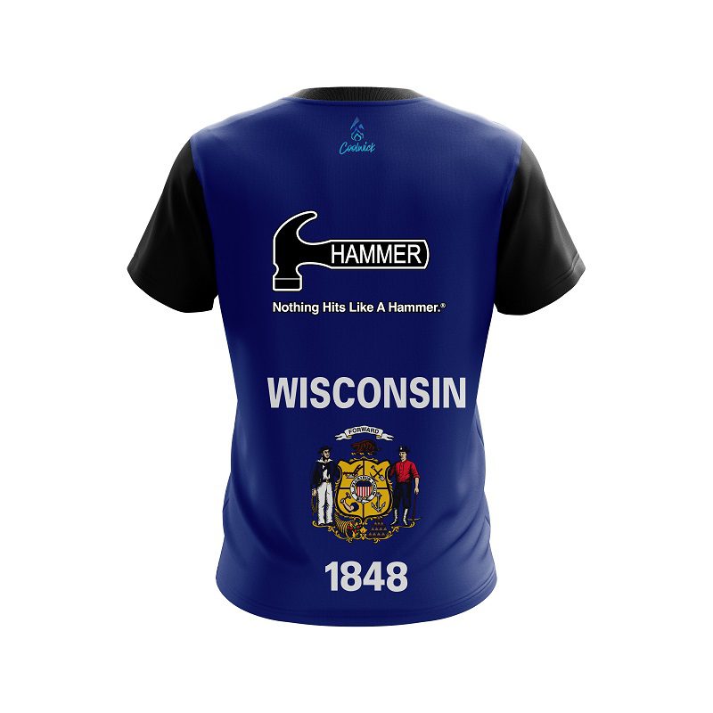Hammer Wisconsin Flag CoolWick Bowling Jersey - Image 2