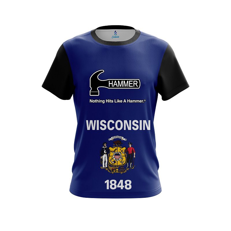 Hammer Wisconsin Flag CoolWick Bowling Jersey