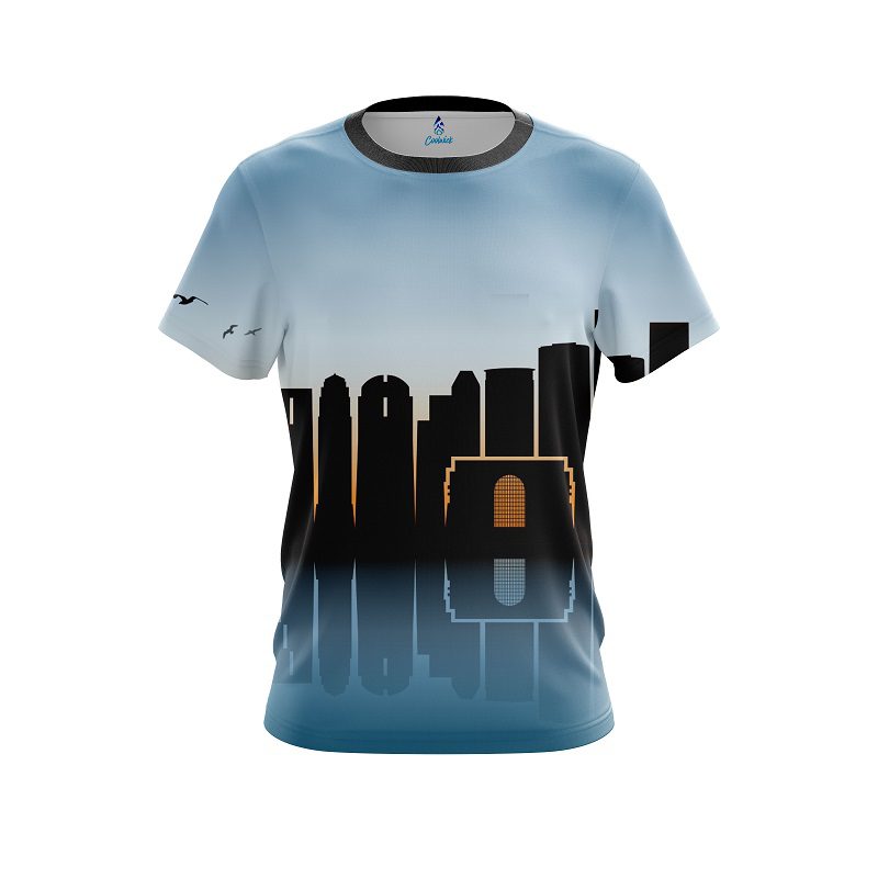 Plain Houston Skyline CoolWick Bowling Jersey