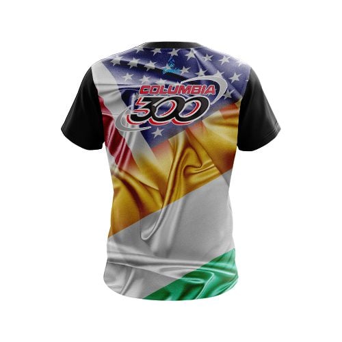 Columbia 300 Ireland USA Flag Shirt CoolWick Bowling Jersey - Image 2
