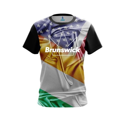 Brunswick Ireland USA Flag Shirt CoolWick Bowling Jersey