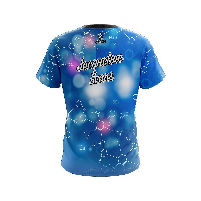 Jacqueline Evans Storm Blue Molecules CoolWick Replica Bowling Jersey - Image 2