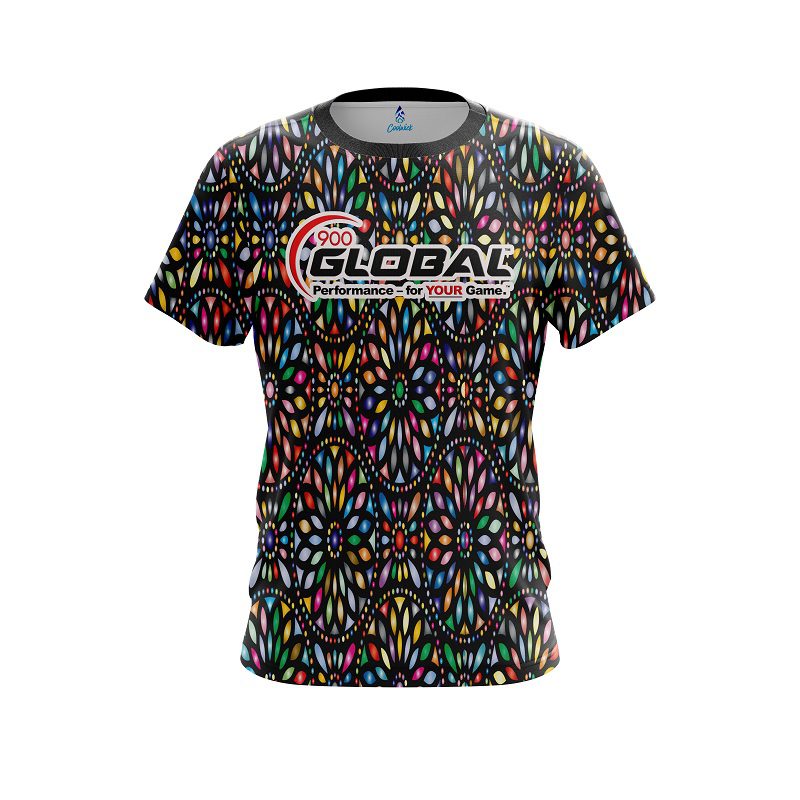 900 Global Kaleidoscope Black CoolWick Bowling Jersey