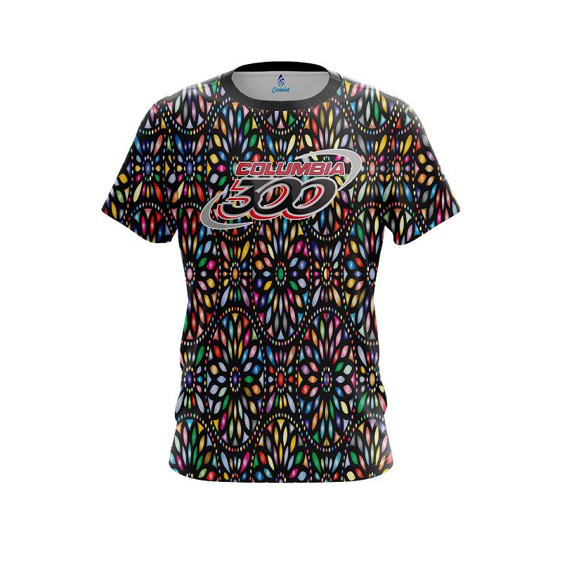 Columbia 300 Kaleidoscope Black CoolWick Bowling Jersey