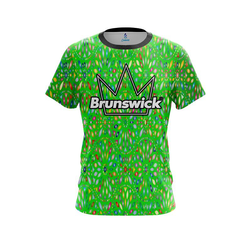 Brunswick Kaleidoscope Lime CoolWick Bowling Jersey