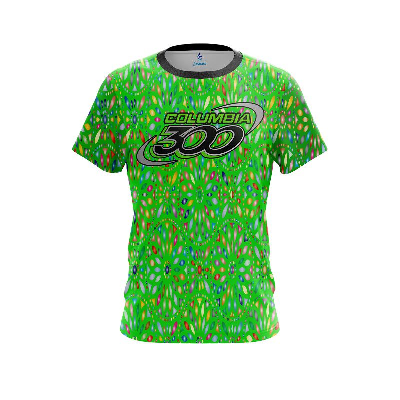 Columbia 300 Kaleidoscope Lime CoolWick Bowling Jersey