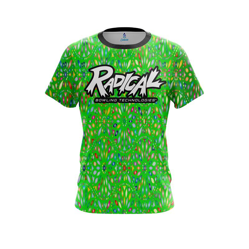 Radical Kaleidoscope Lime CoolWick Bowling Jersey