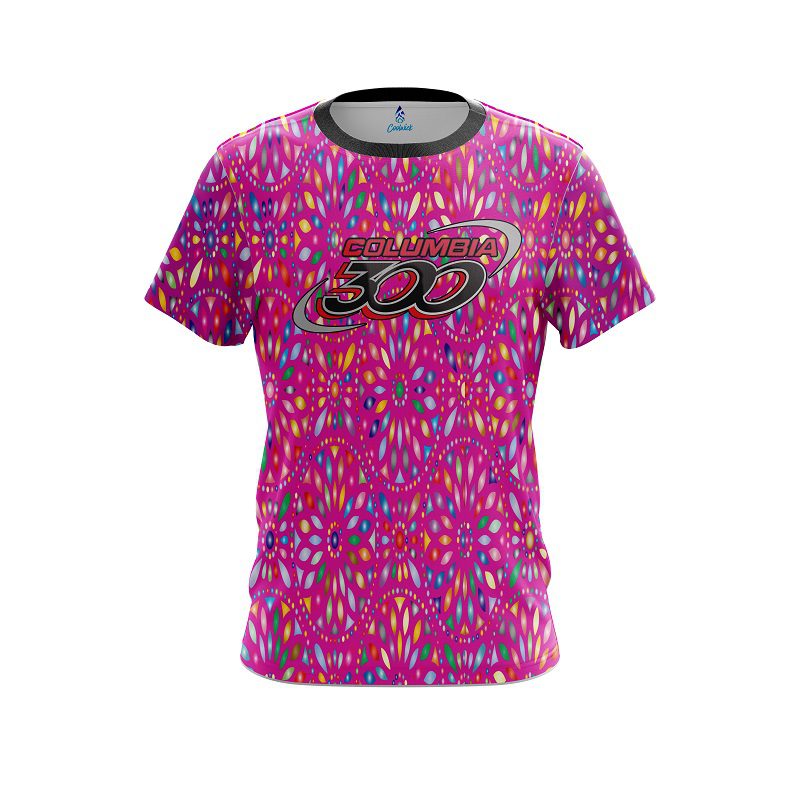 Columbia 300 Kaleidoscope Pink CoolWick Bowling Jersey
