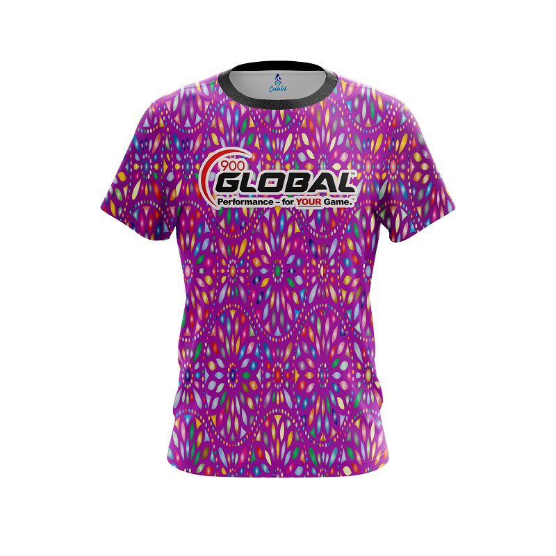 900 Global Kaleidoscope Purple CoolWick Bowling Jersey