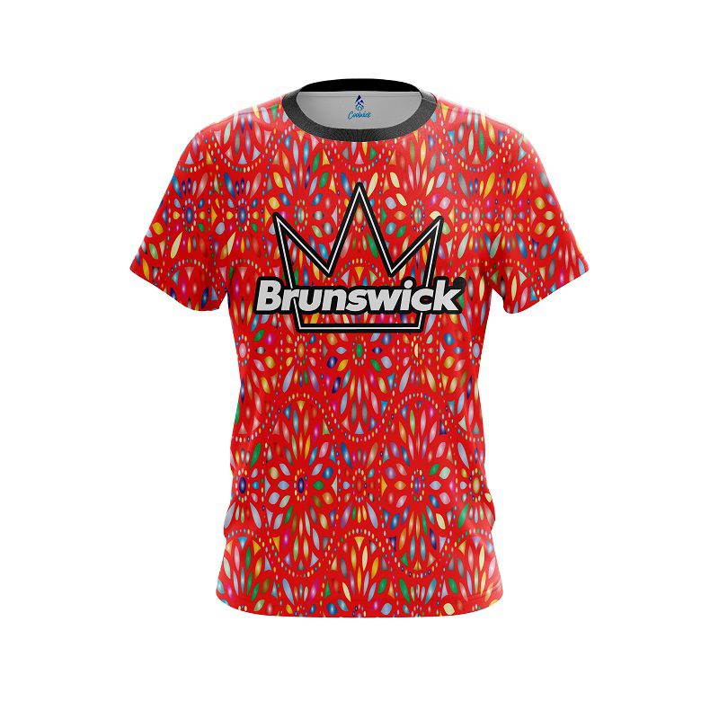 Brunswick Kaleidoscope Red CoolWick Bowling Jersey