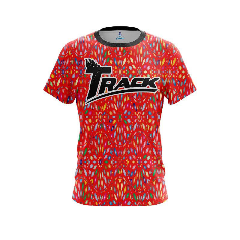 Track Kaleidoscope Red CoolWick Bowling Jersey