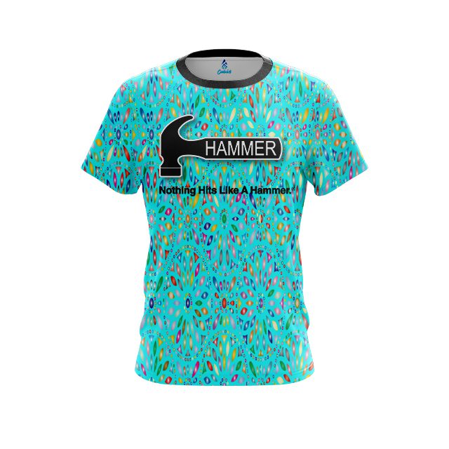 Hammer Kaleidoscope Teal CoolWick Bowling Jersey