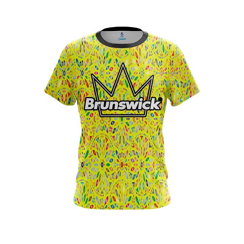 Brunswick Kaleidoscope Yellow CoolWick Bowling Jersey