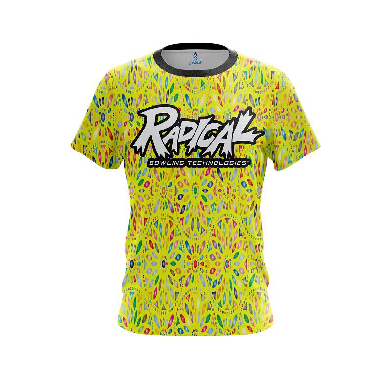 Radical Kaleidoscope Yellow CoolWick Bowling Jersey