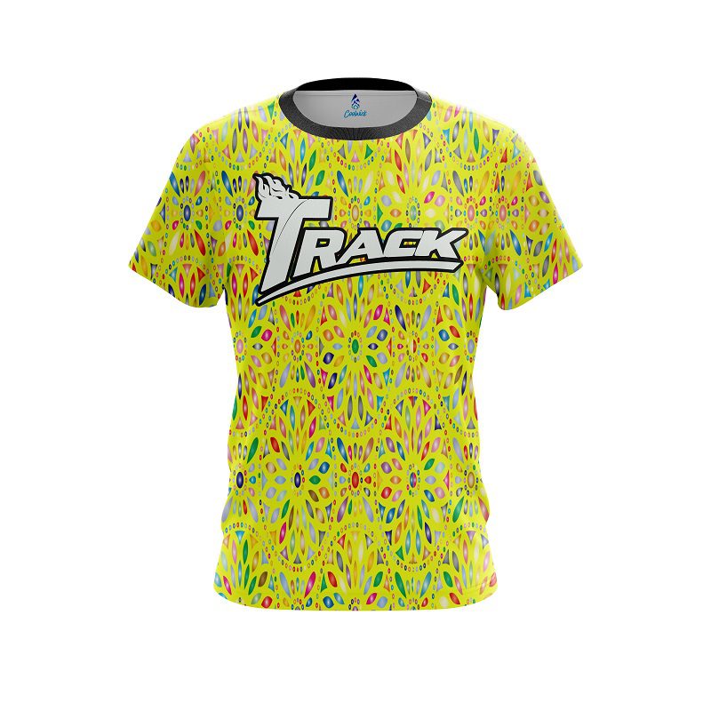 Track Kaleidoscope Yellow CoolWick Bowling Jersey