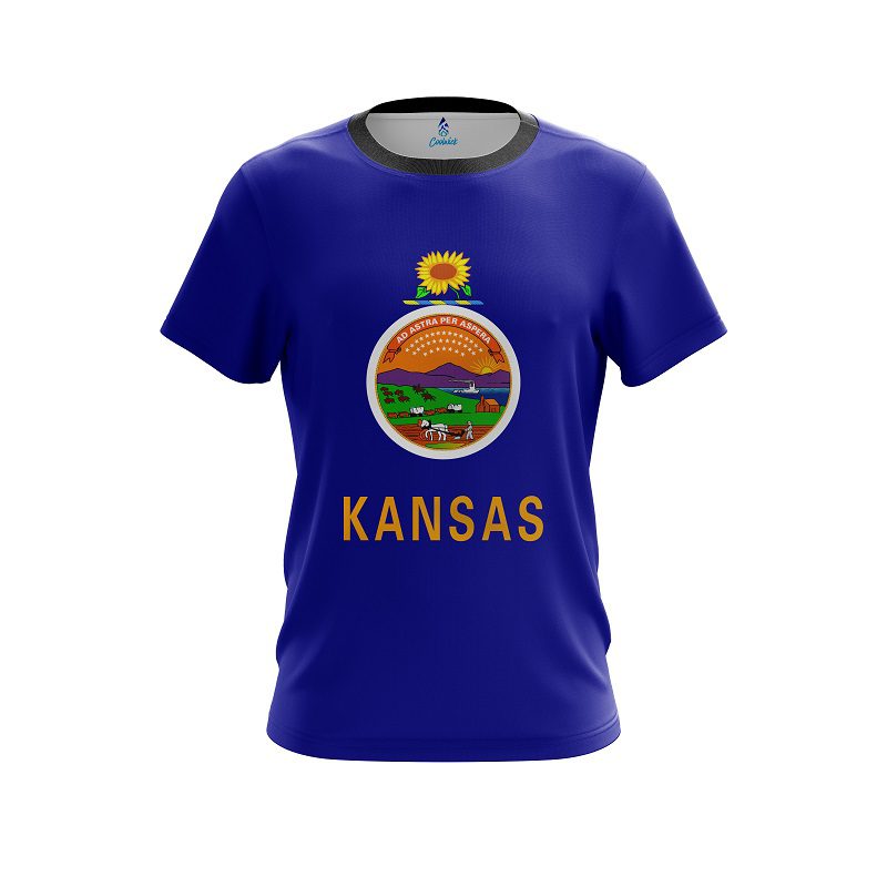 Plain Kansas Flag CoolWick Bowling Jersey