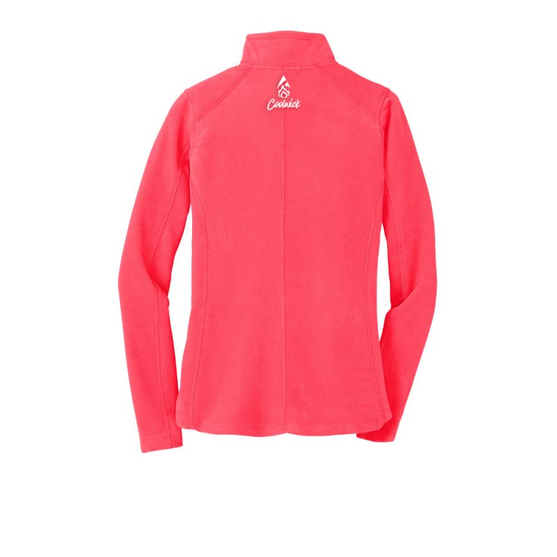 Women's BowlFit Heather D'Errico Microfleece Full Zip Pullover Hot Coral - Image 2