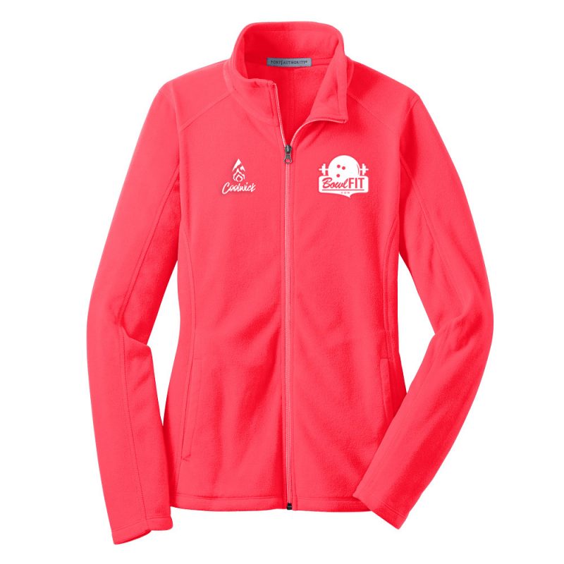 Women's BowlFit Heather D'Errico Microfleece Full Zip Pullover Hot Coral