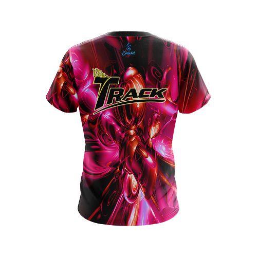 Track Liquid Plasma Red CoolWick Bowling Jersey - Image 2