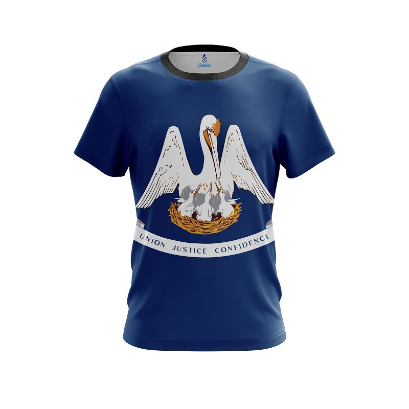Plain Louisiana Flag CoolWick Bowling Jersey