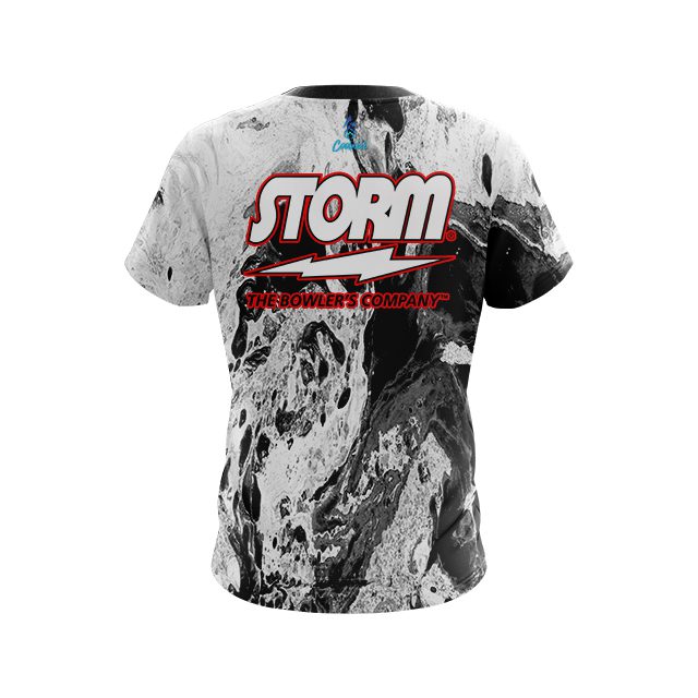 Storm Marble Black CoolWick Black Bowling Jersey - Image 2