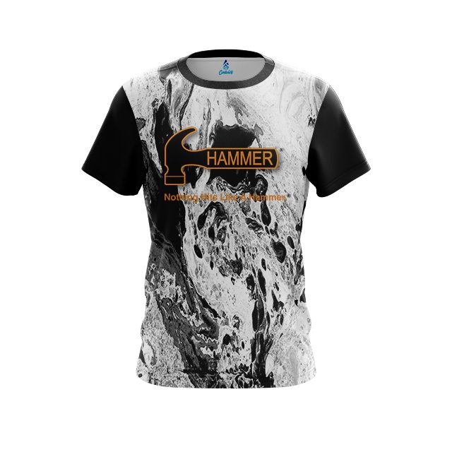 Hammer Marbled Black White CoolWick Bowling Jersey