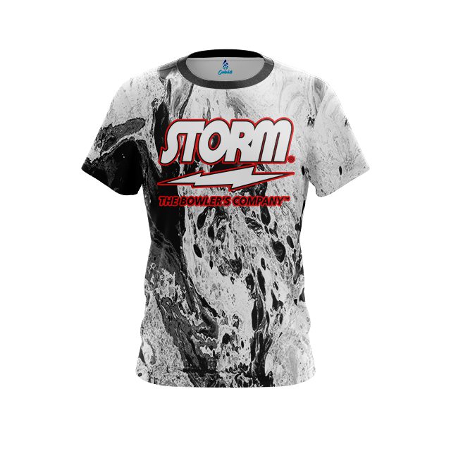 Storm Marble Black CoolWick Black Bowling Jersey