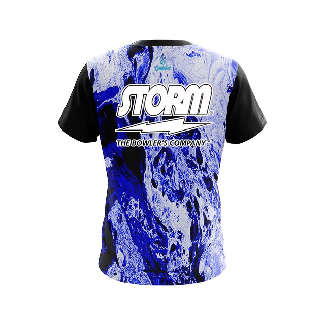 Storm Marble Blue CoolWick Bowling Jersey - Image 2
