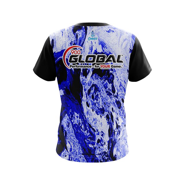 900 Global Marble Blue CoolWick Bowling Jersey - Image 2