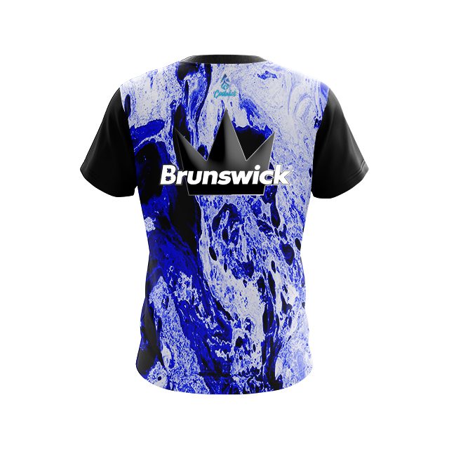 Brunswick Marble Blue CoolWick Bowling Jersey - Image 2