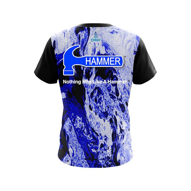 Hammer Marble Blue CoolWick Bowling Jersey - Image 2