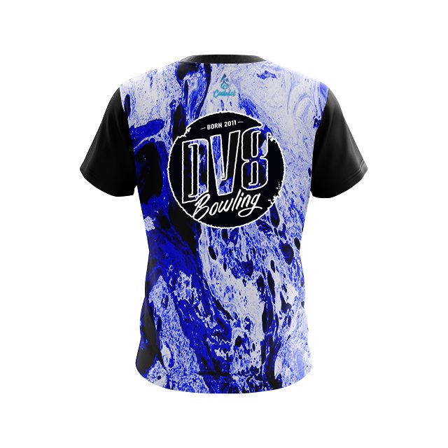 DV8 Marble Blue CoolWick Bowling Jersey - Image 2