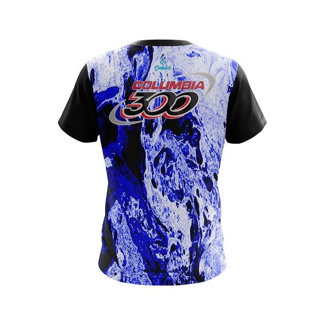 Columbia 300 Marble Blue CoolWick Bowling Jersey - Image 2