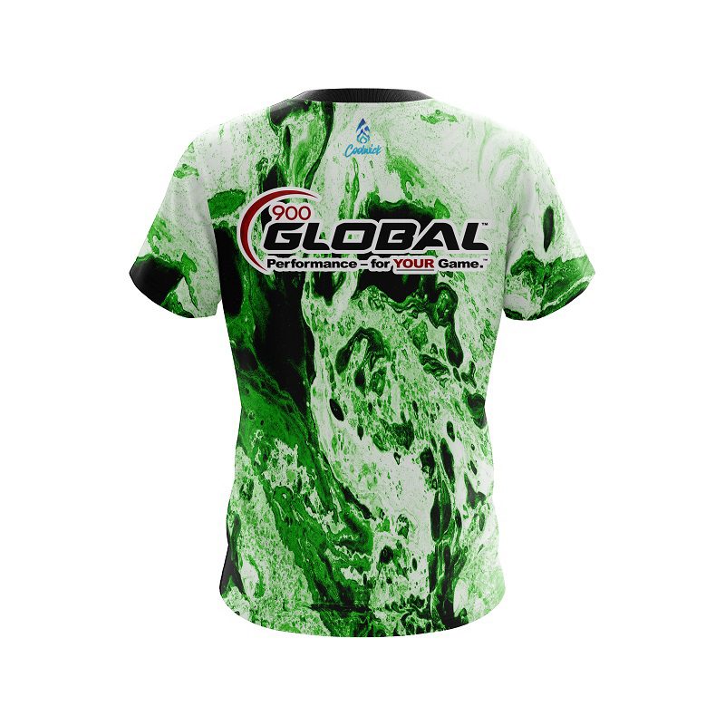 900 Global Marble Green CoolWick Bowling Jersey - Image 2