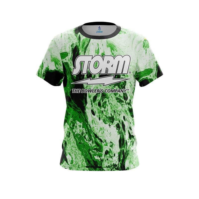Storm Marble Green CoolWick Bowling Jersey