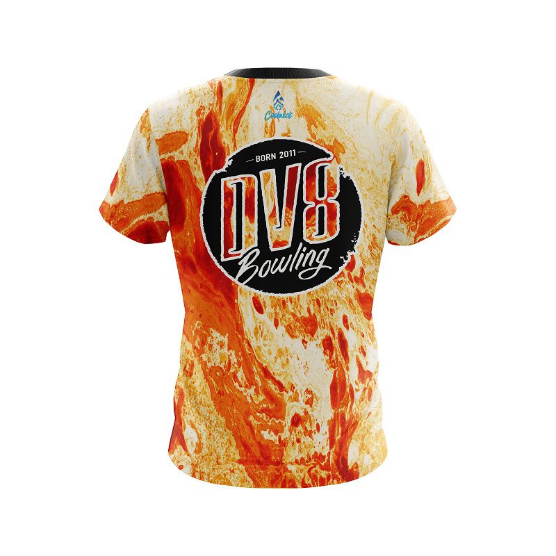DV8 Marble Orange CoolWick Bowling Jersey - Image 2