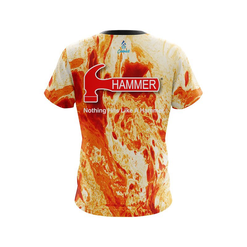 Hammer Marble Orange CoolWick Bowling Jersey - Image 2