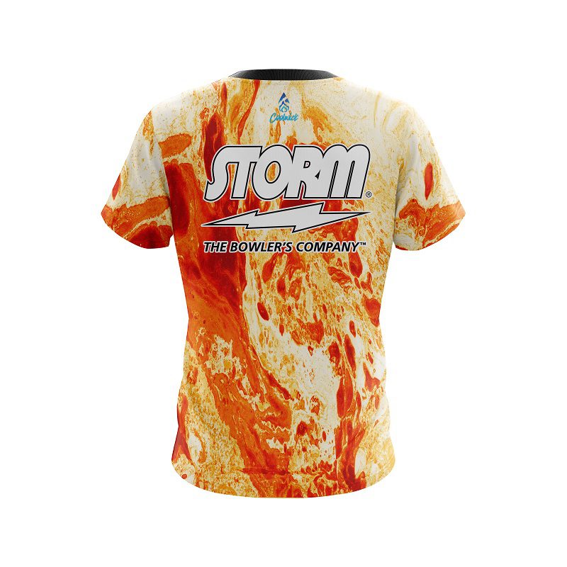 Storm Marble Orange CoolWick Bowling Jersey - Image 2