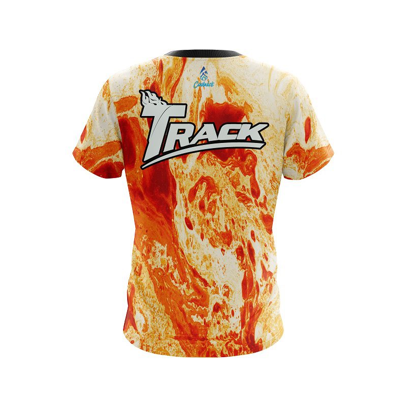 Track Orange Marble CoolWick Bowling Jersey - Image 2