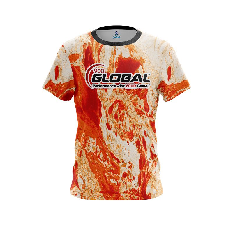 900 Global Marble Orange CoolWick Bowling Jersey