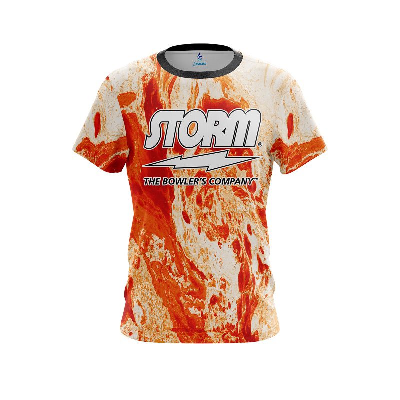 Storm Marble Orange CoolWick Bowling Jersey