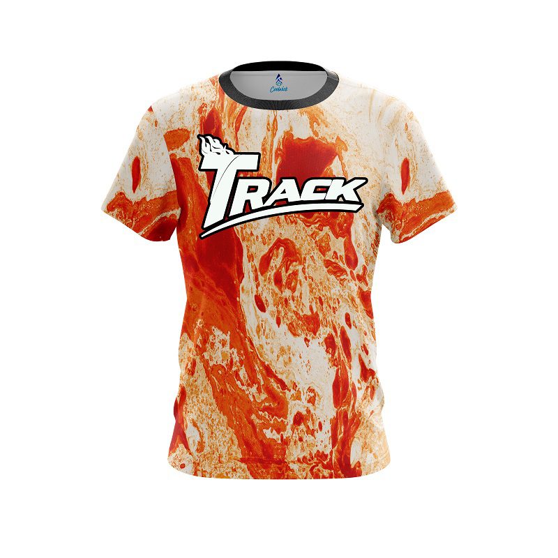Track Orange Marble CoolWick Bowling Jersey