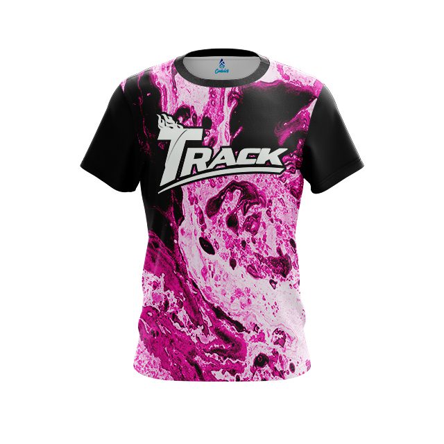 Track Pink Marble CoolWick Bowling Jersey