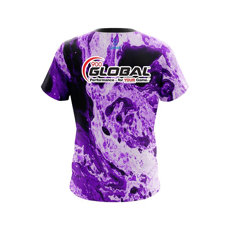 900 Global Marble Purple CoolWick Bowling Jersey - Image 2