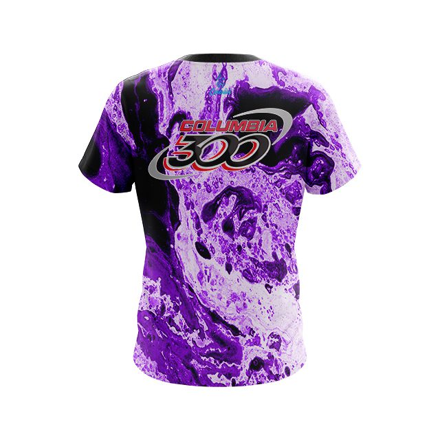 Columbia 300 Marble Purple CoolWick Bowling Jersey - Image 2