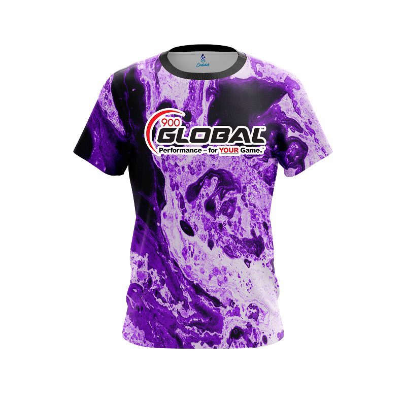 900 Global Marble Purple CoolWick Bowling Jersey